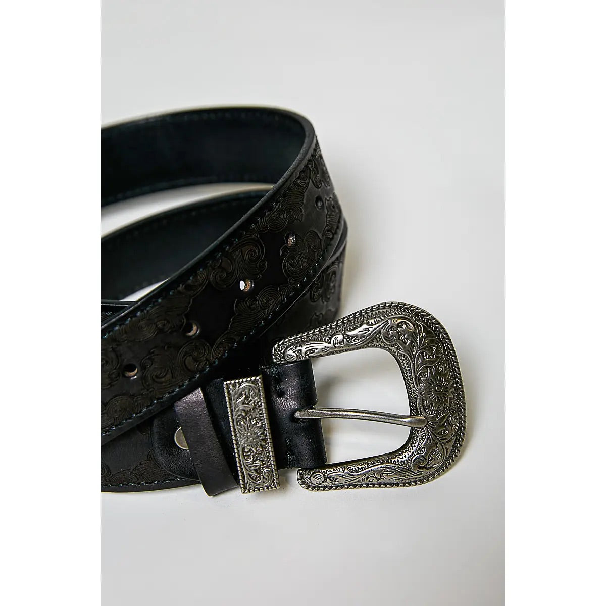Western Inspired Floral Embossed Belt
