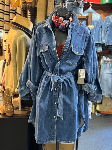 Marie Denim Shirtdress-Marie Blue front