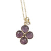Genuine Gemstone Clover Flower Amethyst