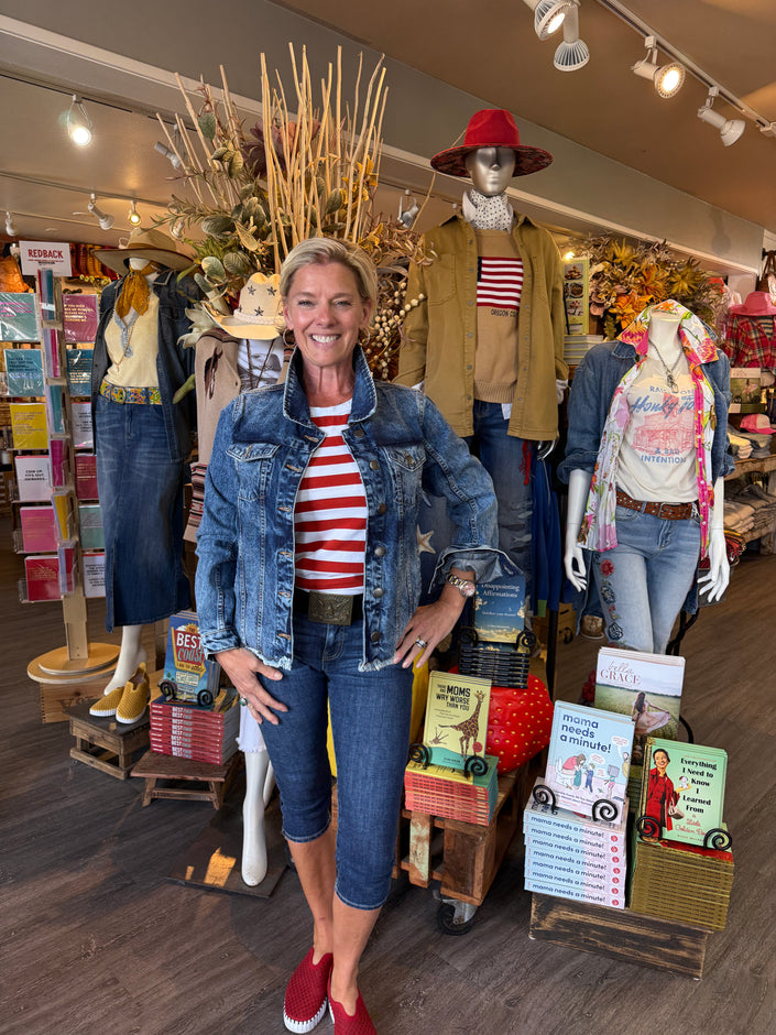 Cowboy Boot Denim Jacket front