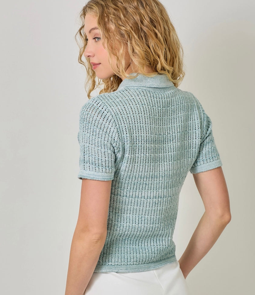 Stripe Polo Sweater