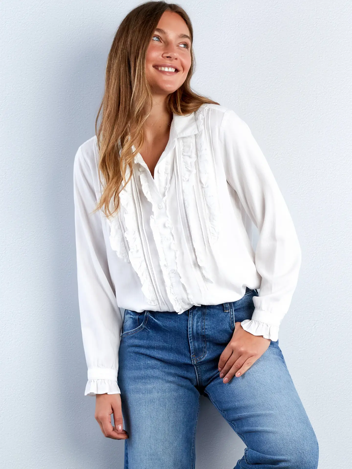 Women's Tuxedo Shirt white front