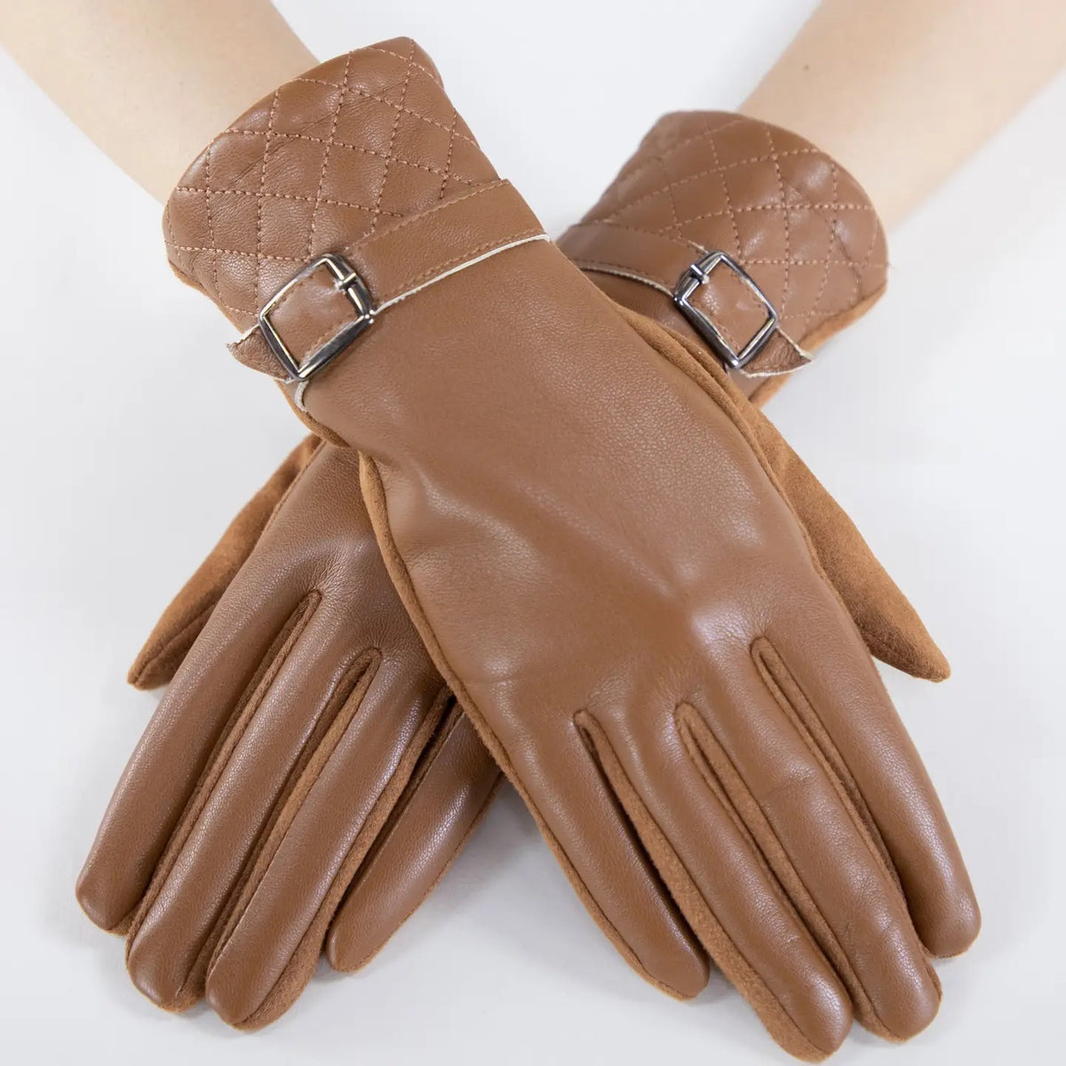 Faux Leather w/ Quilted Cuff Gloves