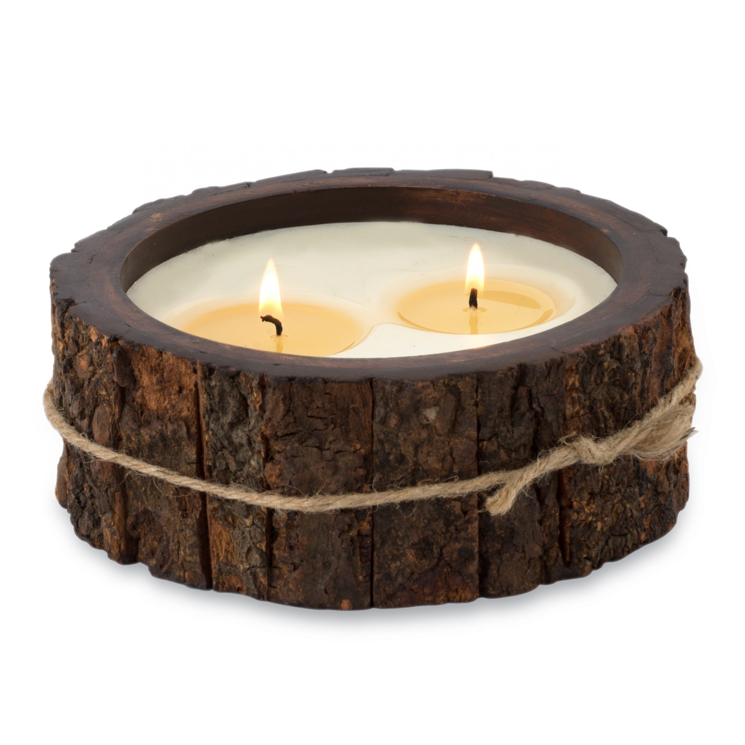 Himalayan Tree Bark Pot Candle | Medium 26oz lit Ginger Patchouli