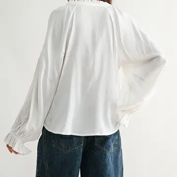 Boho White Peasant Blouse