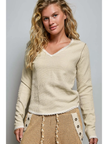 Vintage Solid Stitch Overlock Trim Top