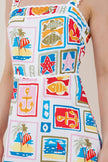 PRINTED SLEEVELESS SLIM FIT BEACH DRESS