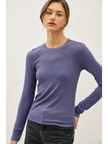 Ribbed Crewneck LS Top