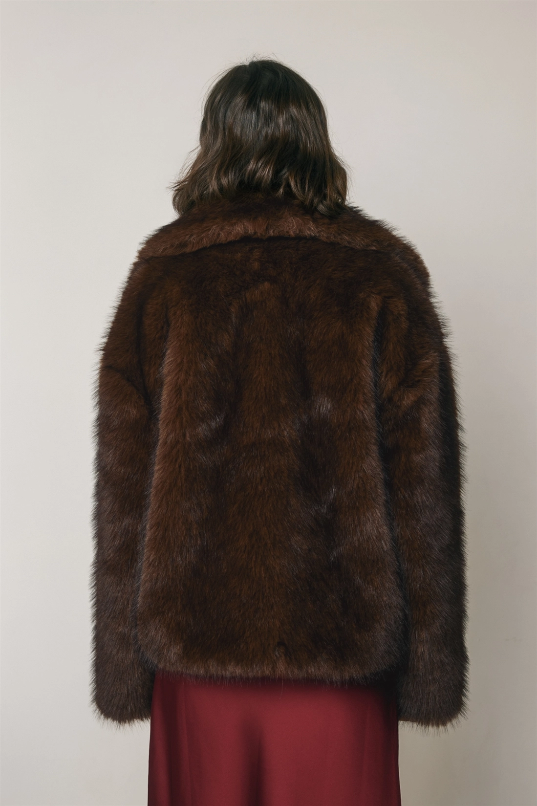 Kennedy Lapel Faux Fur Coat