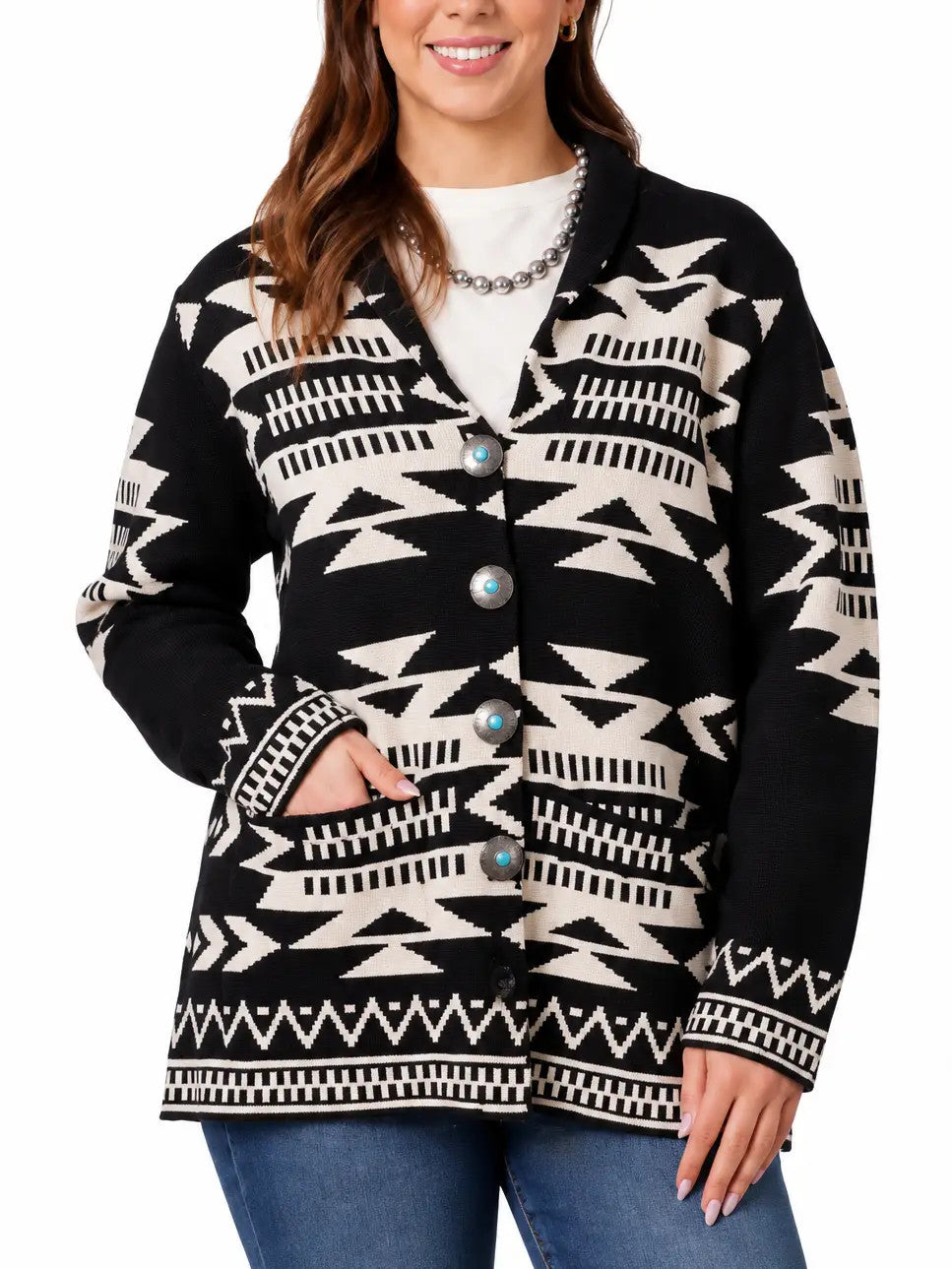 Parker Cardigan, black multi