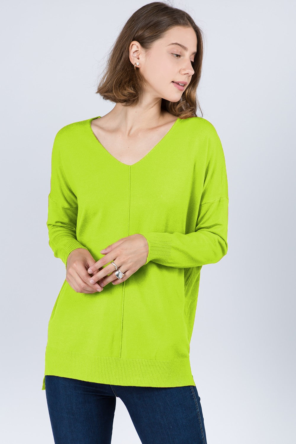 Christi Front Seam Sweater ~ Cabbage