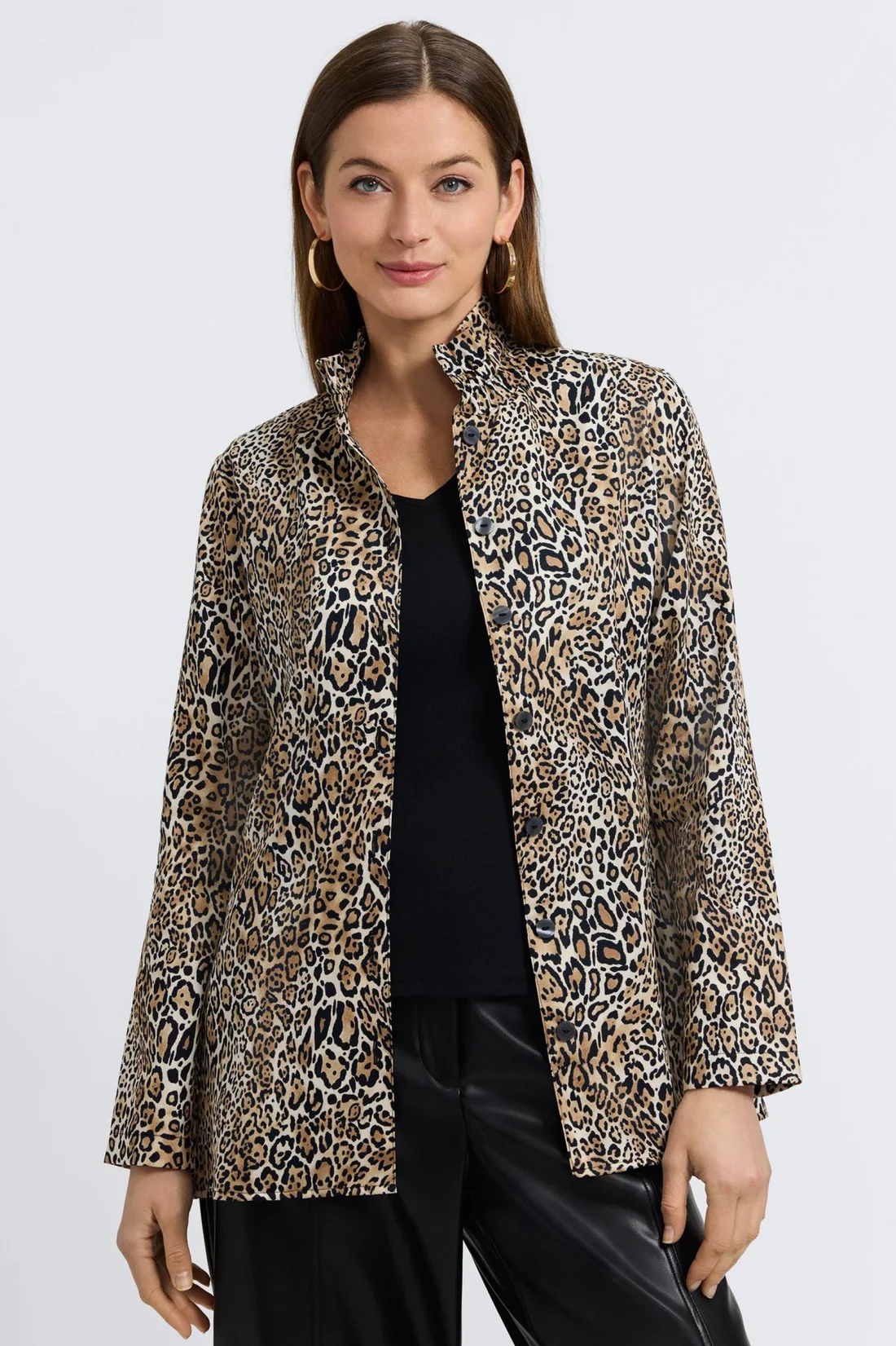 Carolina LS Animal Blouse front