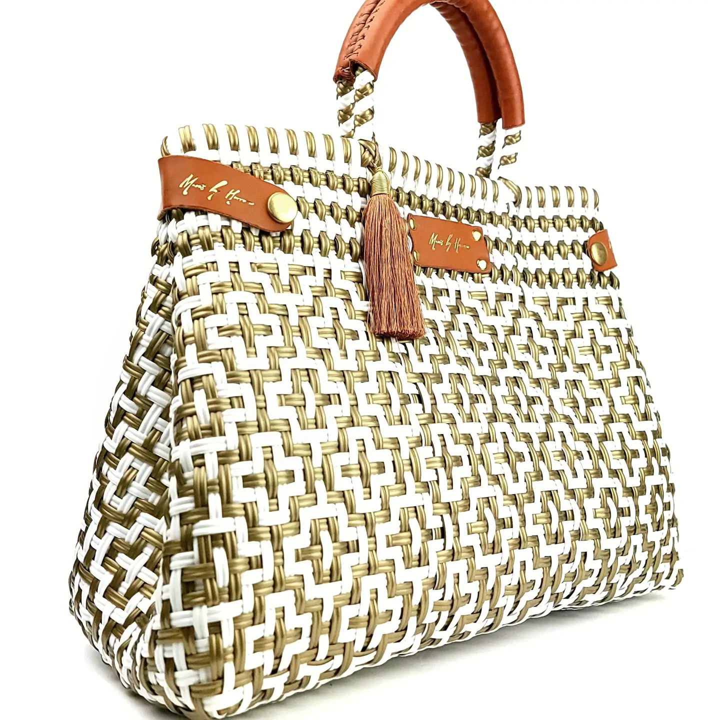 Less Pollution Convertible Handbag White Gold