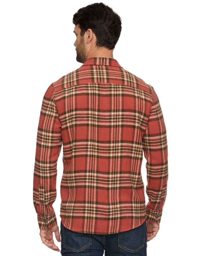 SEABROOK LS VINTAGE WASH FLANNEL SHIRT back brick/brown