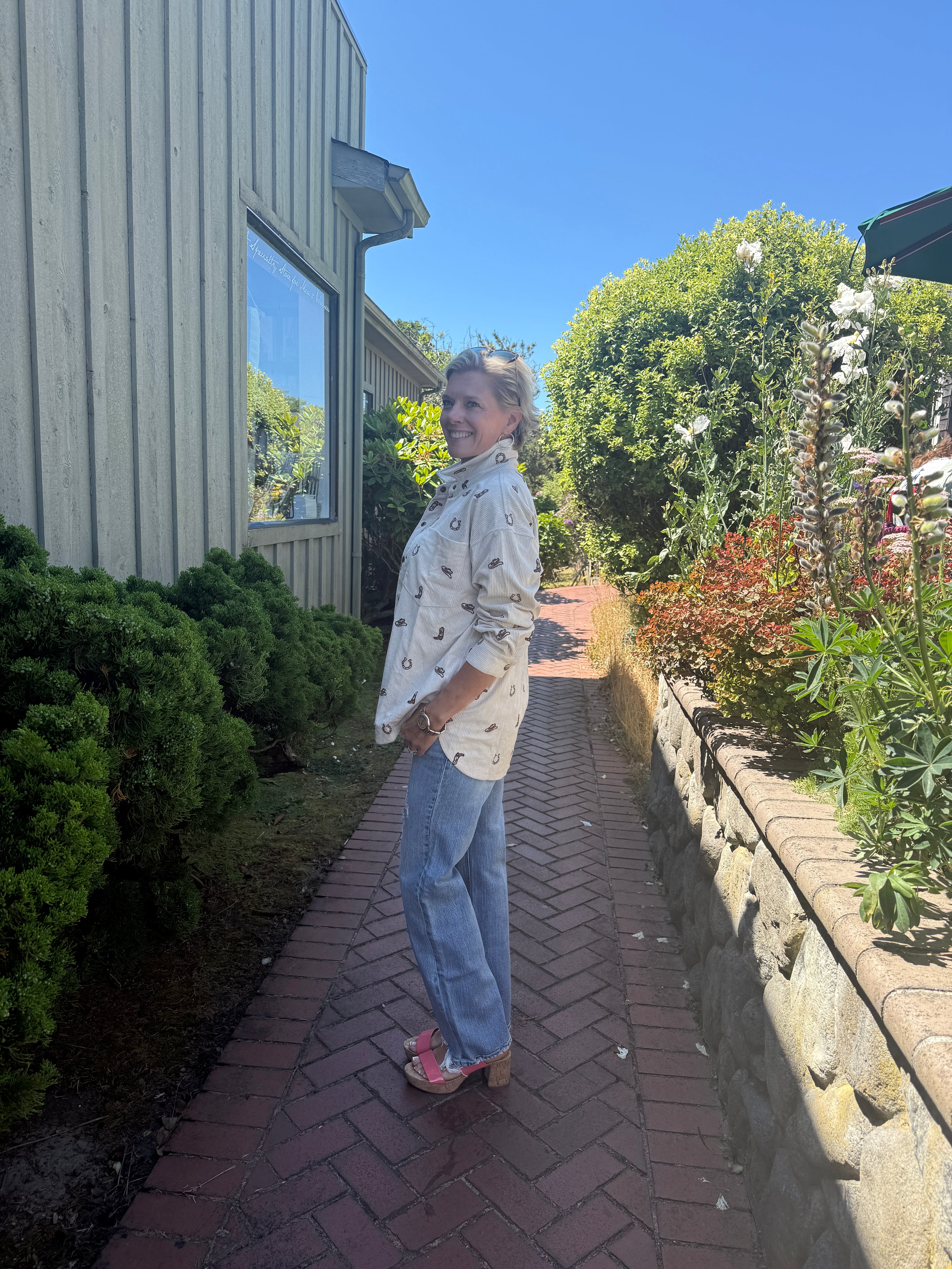 Cowgirl Embroidery Corduroy Shirt