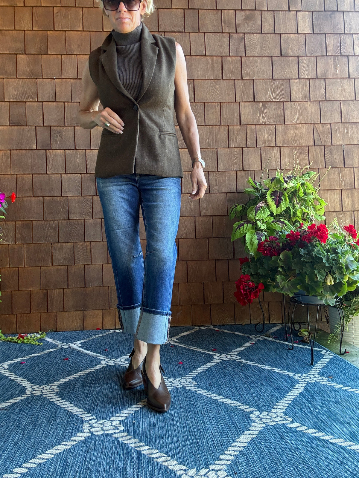 High Rise Straight Cuffed Hem Jeans -Stretchy