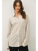 Hairline Stripe Button Down Shirt khaki