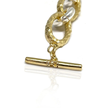 Gold Two Tone Ravelle Hammered Chain Bracelet | 8