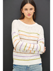Multi Color Slub Sweater Top 