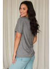 Wine Tee Shirt grey side/back