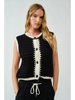 PULLOVER LARGE BUTTON KNIT VEST TOP front