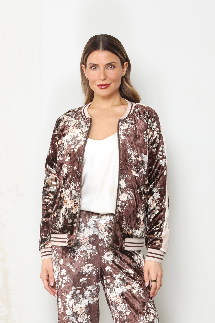 Reversible Print Velvet Bomber Jacket