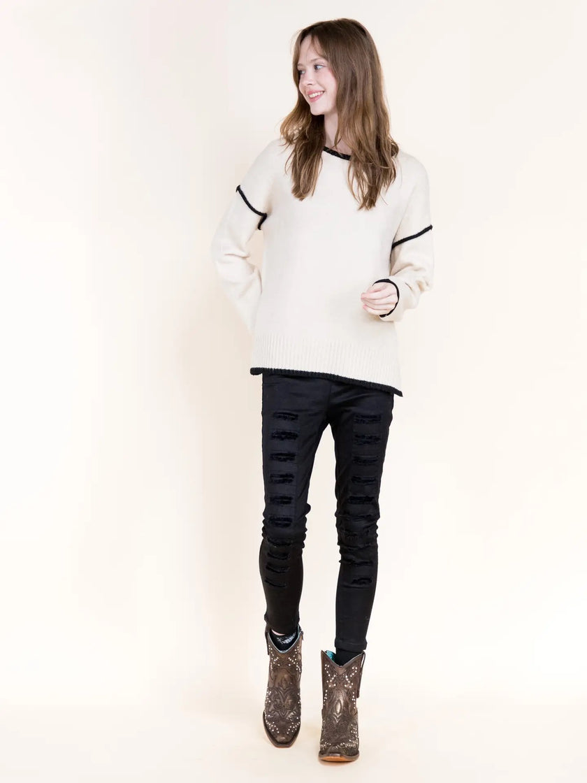Polly Contrast Hem Sweater