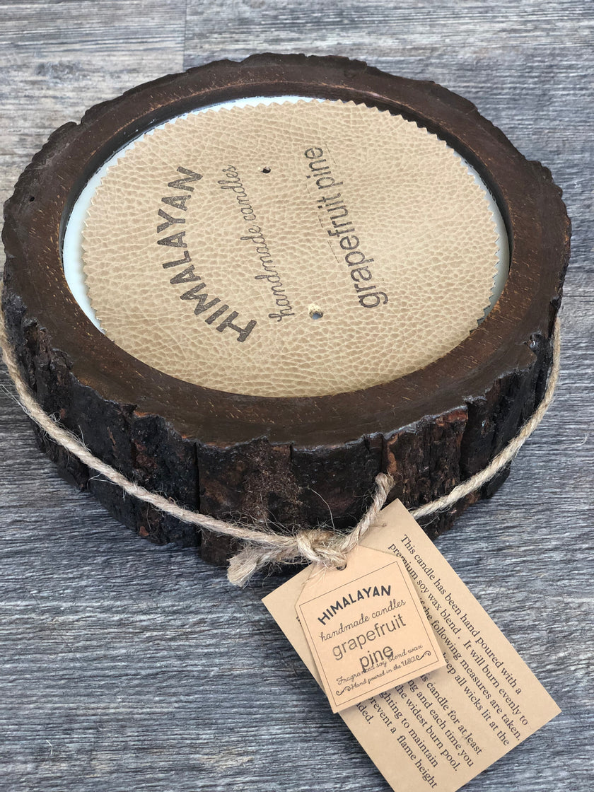 Himalayan Tree Bark Pot Candle | Medium 26oz Grapefruit Pine