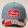 Howdy America EMB Patch Patchwork Denim Trucker Hat-Denim