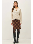 Essential Basic Crewneck Button Up Raglan Cardigan