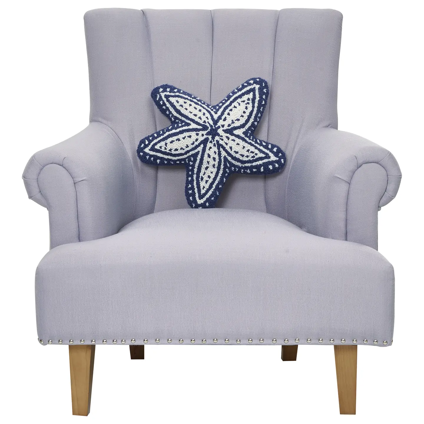 Shaped Starfish Hook Pillow-Navy - Kate Nelligan