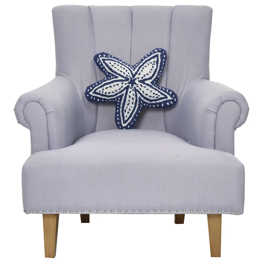 Shaped Starfish Hook Pillow-Navy - Kate Nelligan