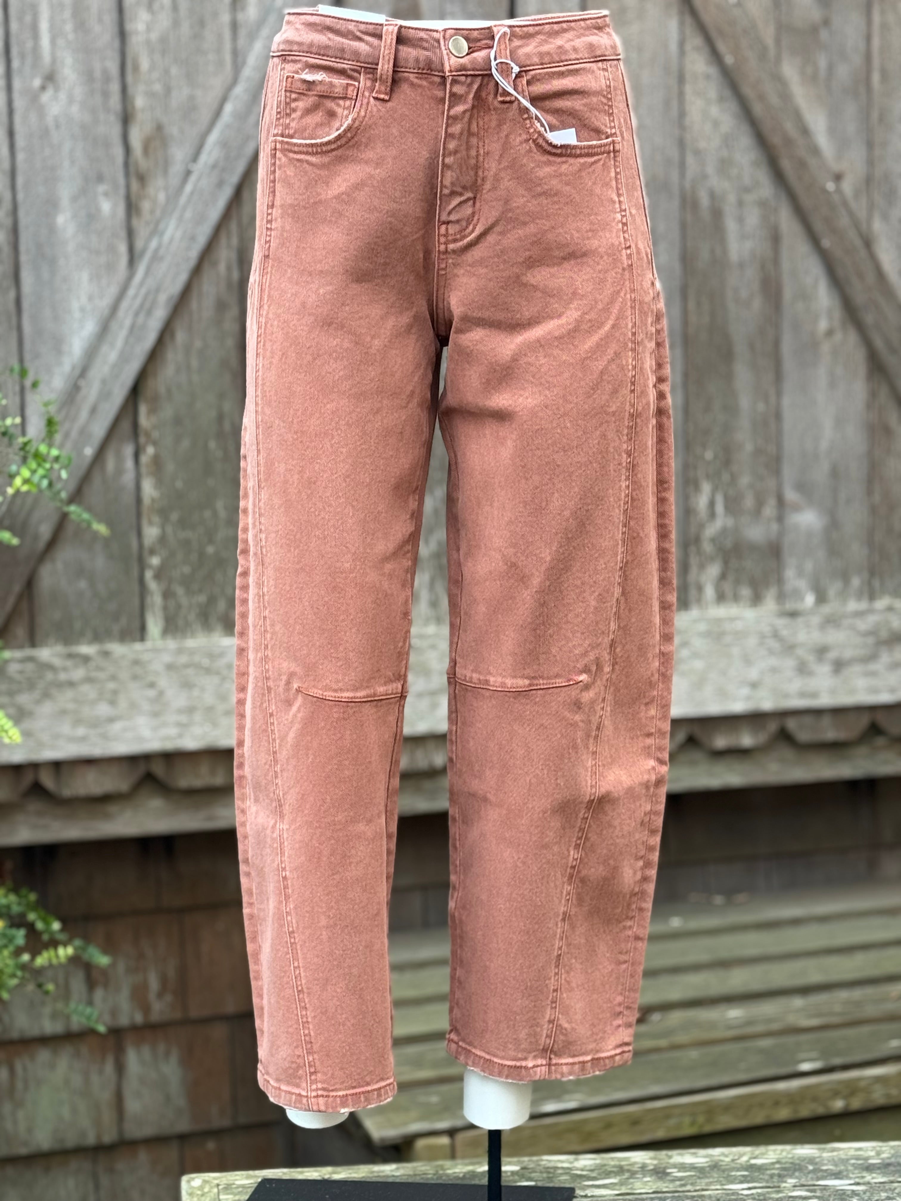 HIGH RISE TWIST ANKLE BARREL copper front