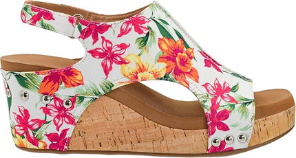 Carley wedge - White Floral