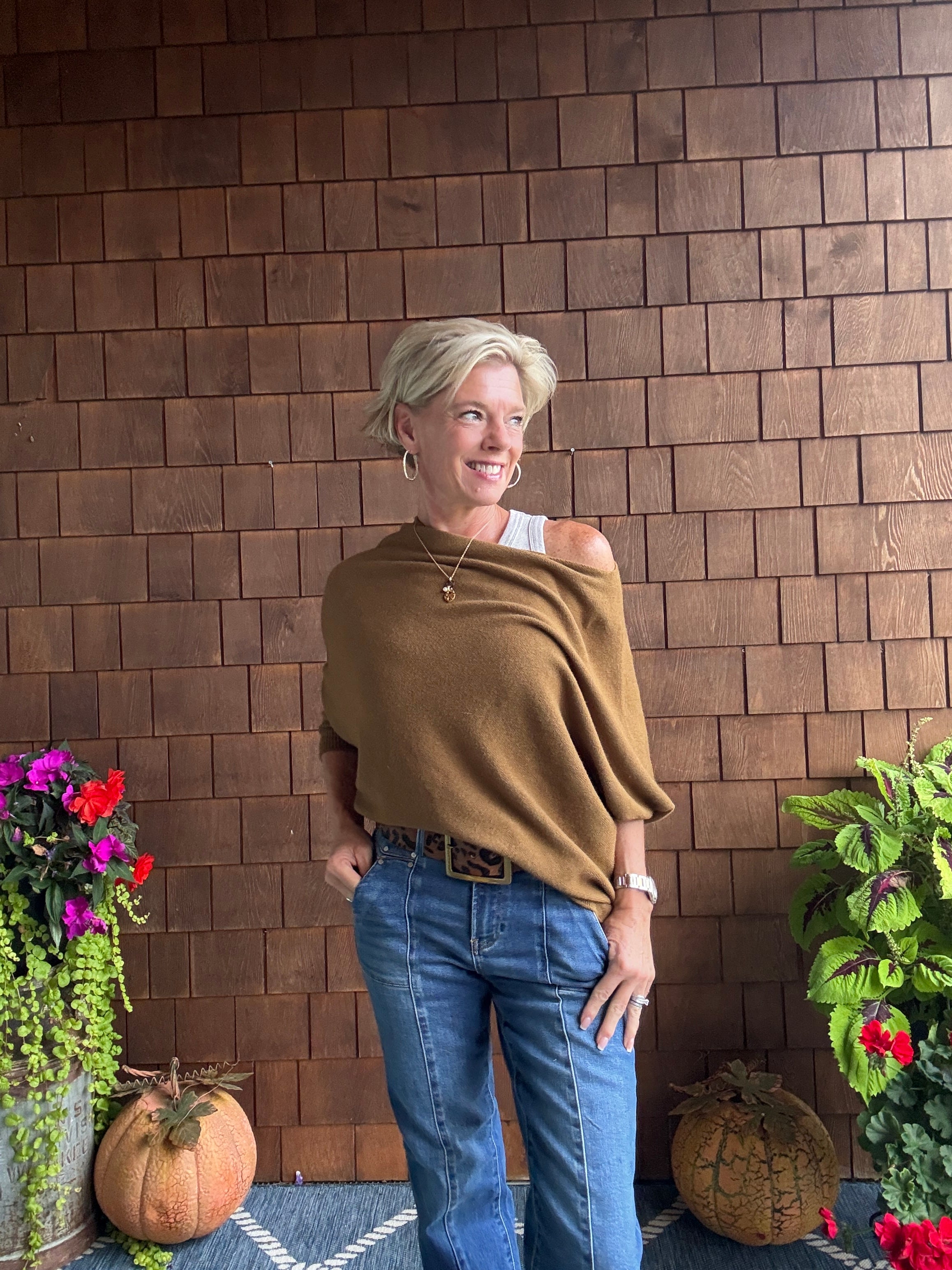Ribbed Hem ASY Sweater Knit Top