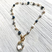 Sunburst Charm Denim Mix Crystal Necklace 17