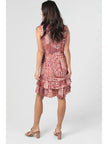 V Neck Button Front Ruffle Tank Dress