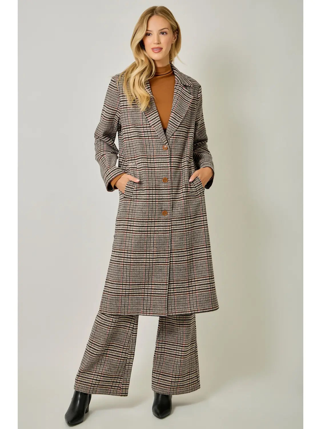 The Bianca Plaid Long Coat