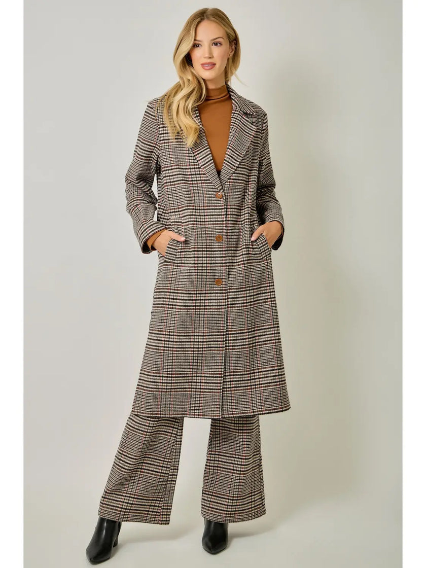 The Bianca Plaid Long Coat