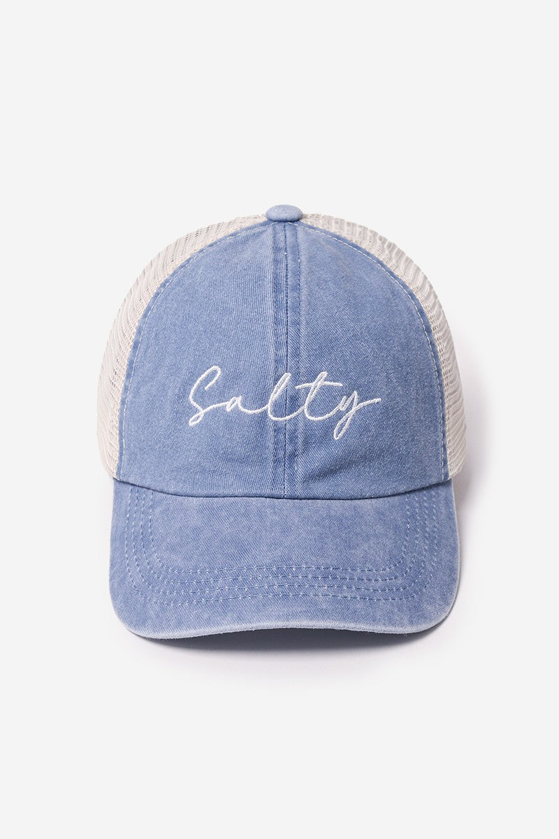 Salty Embroidery Mesh Back Baseball Cap