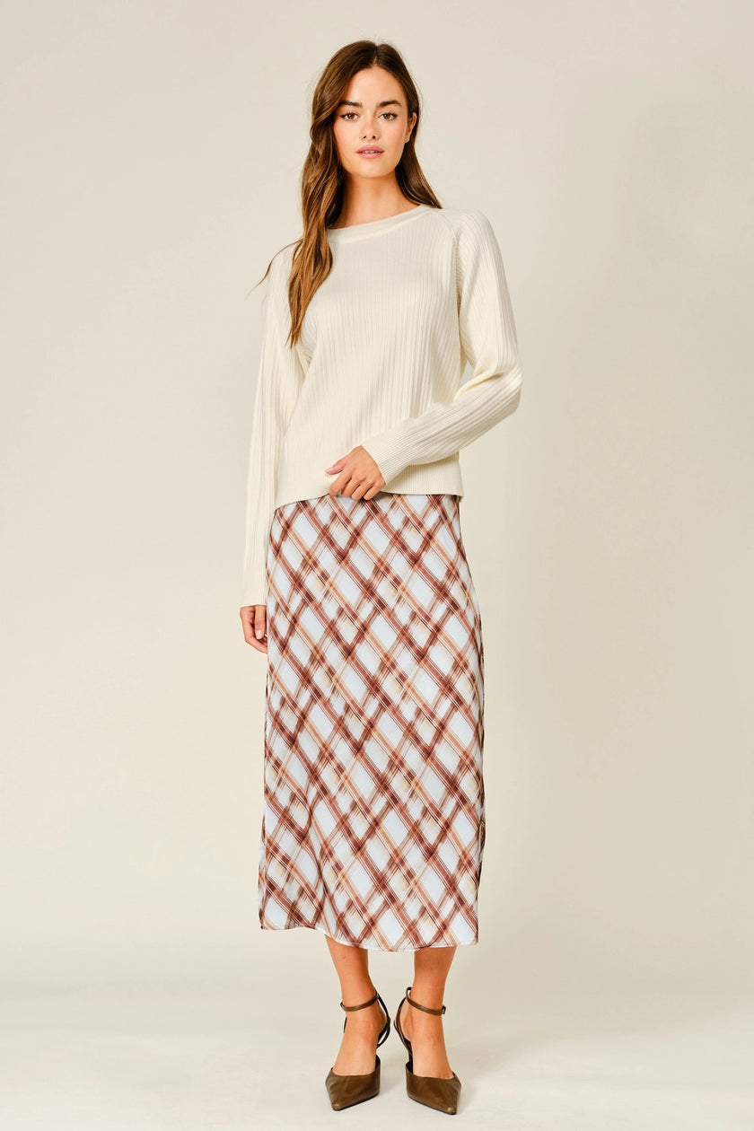 Norma Plaid Midi Skirt