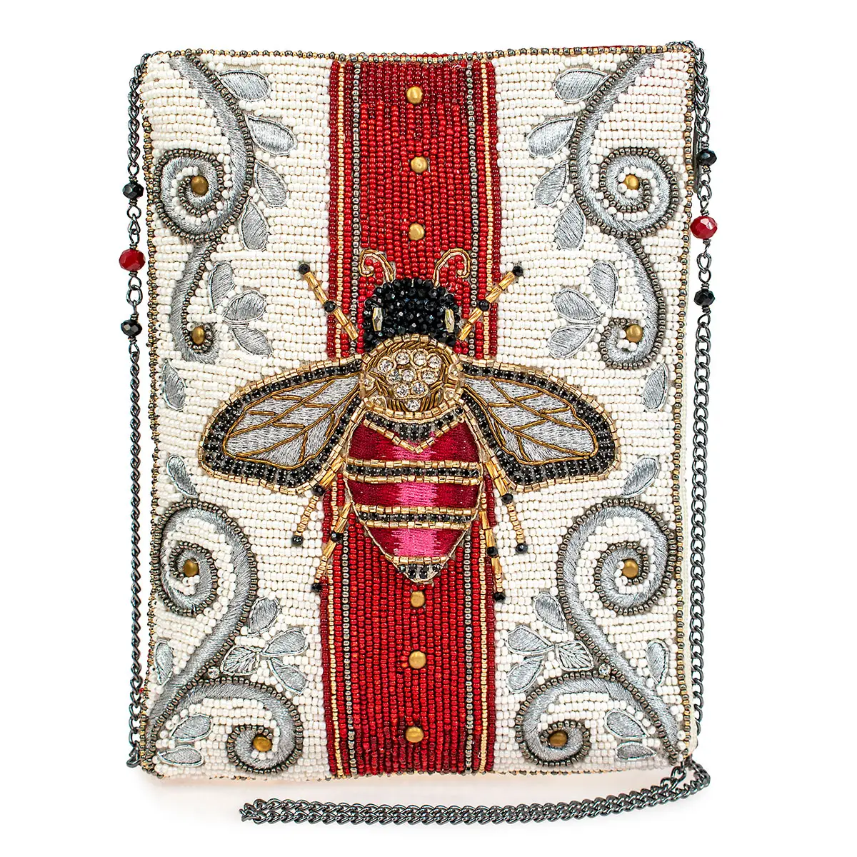 Royal Bee Beaded Bee votif ivin Crossbody Handbag front