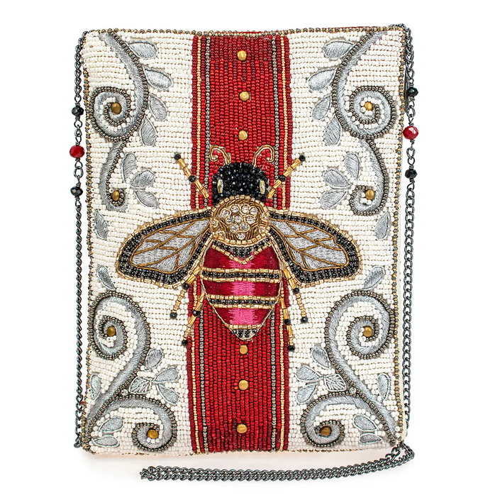 Royal Bee Beaded Bee votif ivin Crossbody Handbag front