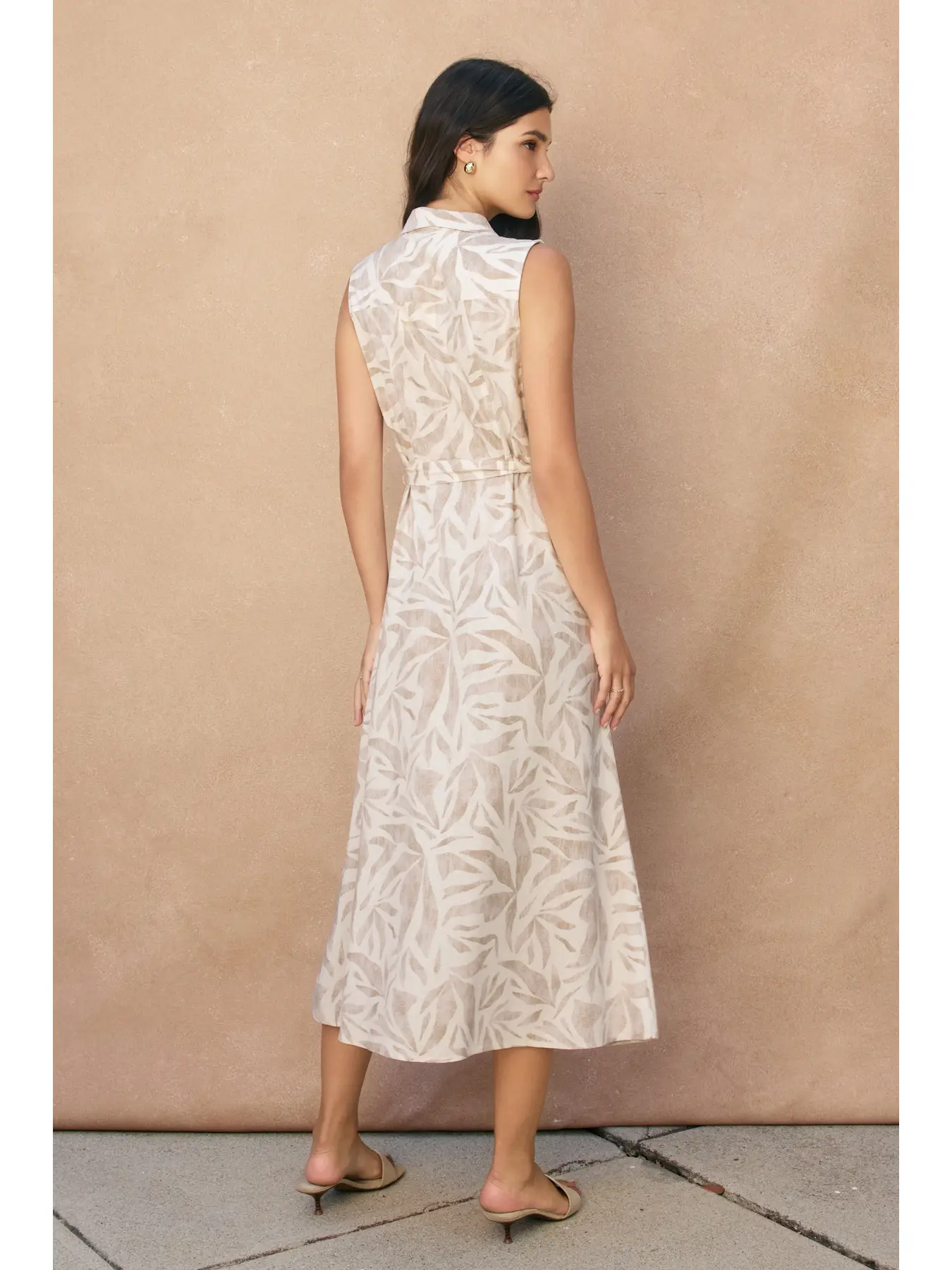 Driftwood Dreams Sleeveless Shirt Dress back