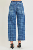 Slouchy Barrel Plaid Jeans, med plaid-back