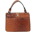Women's Satchel Purse - Vegan Leather cognac back