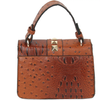 Women's Satchel Purse - Vegan Leather cognac back