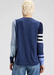 Spliced Sweater blue mix back