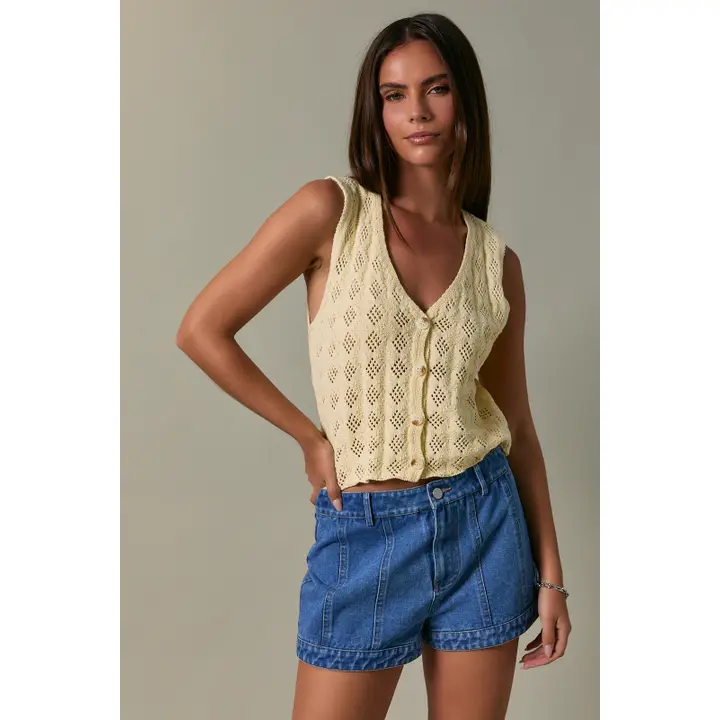 Velma Crochet Vest Cardigan