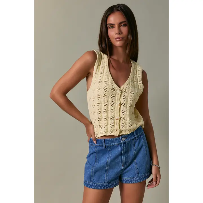 Velma Crochet Vest Cardigan